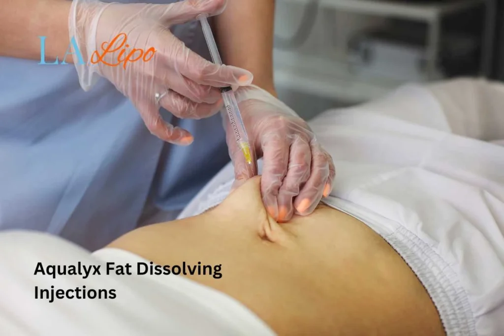 woman having fat dissolving injections Wales in the stomach