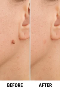 Skin tags removal Wales before and after