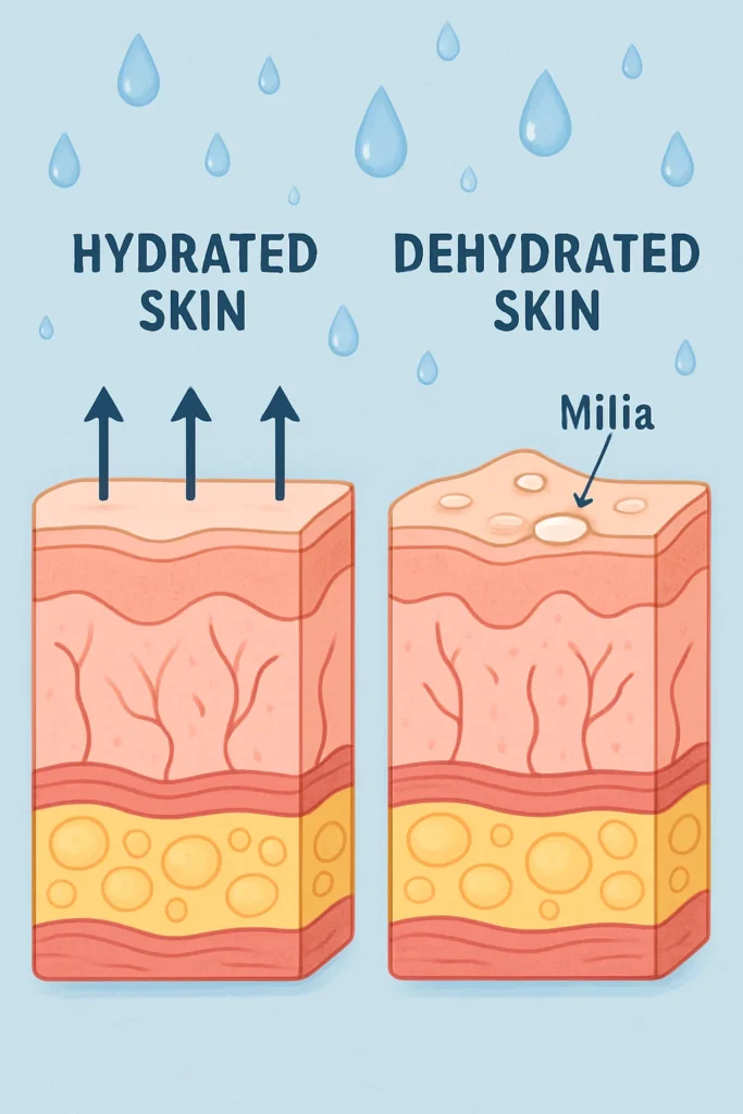 The importance of hydration and milia production Wales