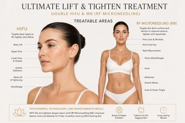 Areas of the body that can be treated - ultimate skin tighten treatment Wales