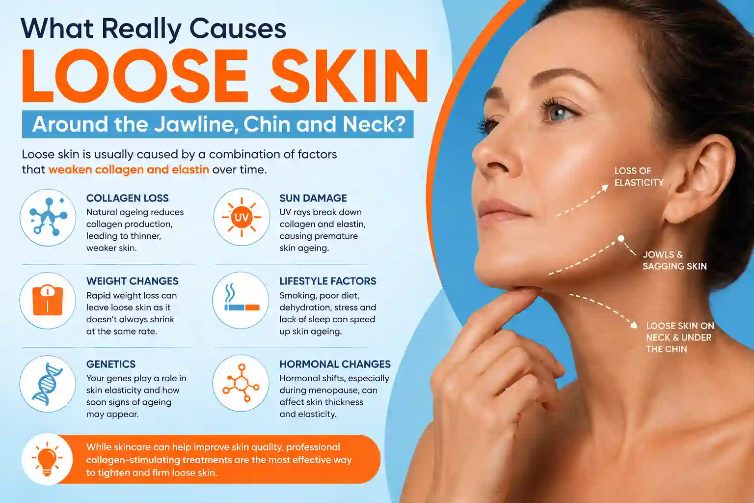 What Really Causes Loose Skin Around the Jawline, Chin and Neck Wales?